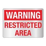 Warning Restricted Area -Reflective 10" x 14" Sign